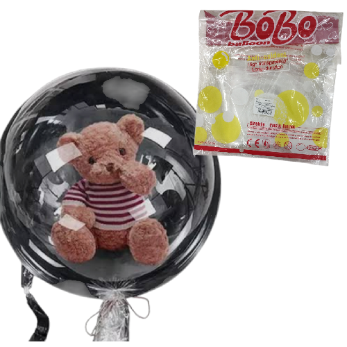 GLOBO BURBUJA 30cm 12" TRANSPARENTE PARA OSO PAQ* 10pzs