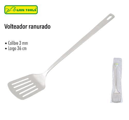 LION 2493 VOLTEADOR RANURADO D ACERO INOXIDABLE 32cm