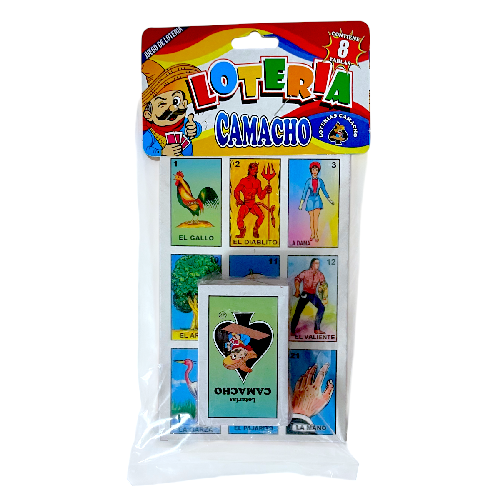 LOTERIA CAMACHO 8 TABLAS BARAJA CHICA 15x10cm