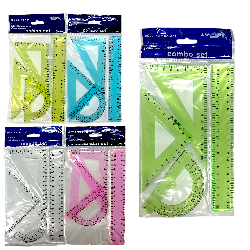 M B8926 JUEGO DE GEOMETRIA 4pzs Regla de 20cm PAQ* 12pzs