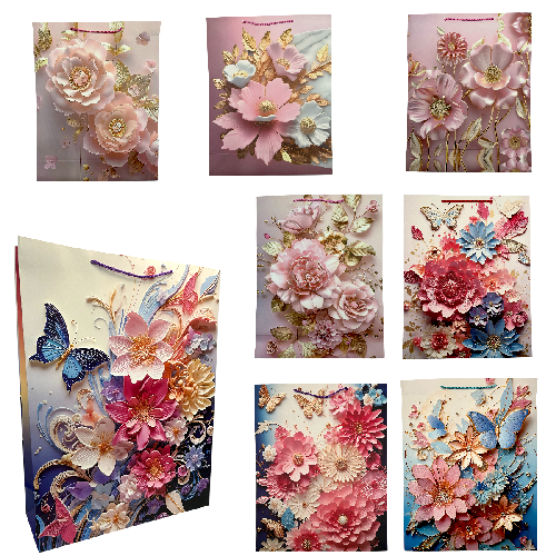 M D4247 BOLSA DE REGALO MEDIANA  PAQ*12pzs 32x26x10cm