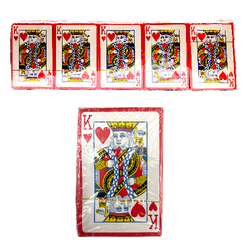 M C2129 BARAJA INGLESA POKER ROJO ECO 9x5.5cm PAQ* c/ 10 Juegos