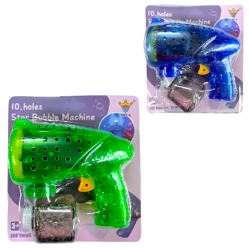 T PPS-6 PISTOLA DE BURBUJAS C/ LUZ Medida empaque 21.5x19.5cm