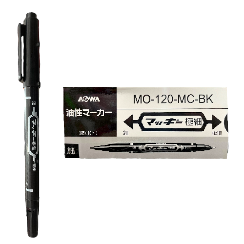 M B2209 MARCADOR NEGRO DOBLE PUNTA FINO PAQ* 10pzs