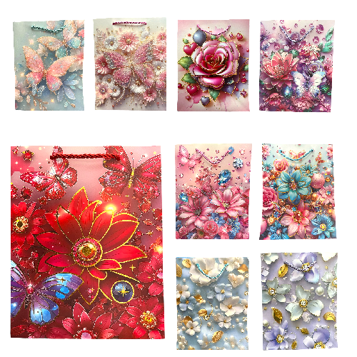 M D2870 BOLSA DE REGALO CHICA PAQ* 12PZS 24x18x8.5cm