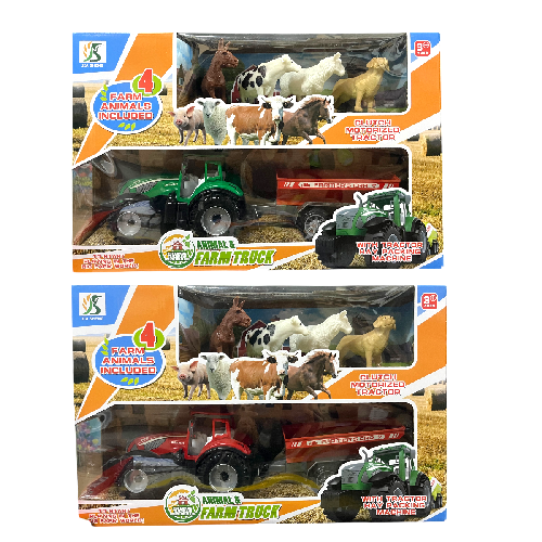 Y 0488-1110B TRACTOR C/ REMOLQUE Y 4 ANIMALES Medida Empaque 30x47x11cm