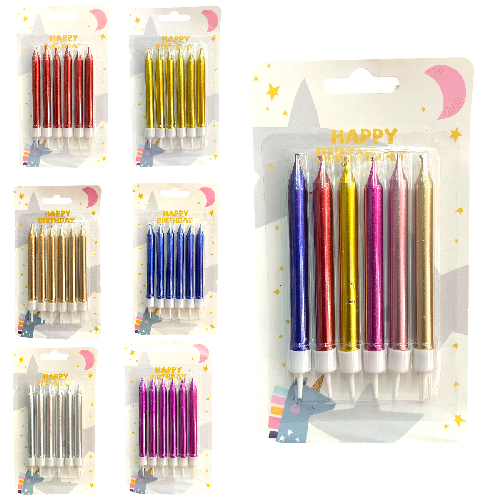 M F4306 VELA DE CUMPLEAÑOS 6pz 14.5x8.5cm