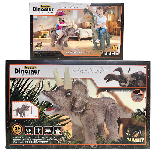 Y 6230 DINOSAURIO MONTABLE C/ SONIDO Y LUZ Medida dino 45x73.5x22cm Soporta 80kg