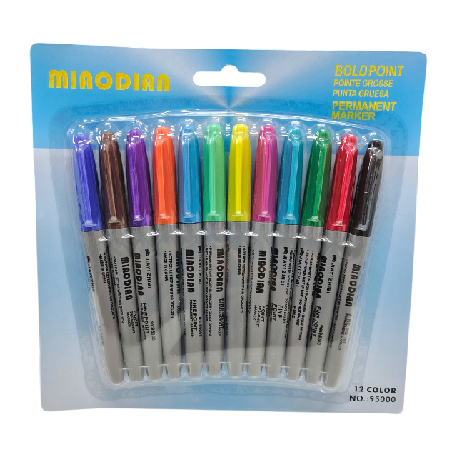 M B2208 PLUMON MARCADOR PERMANENTE C/ 12 COLORES