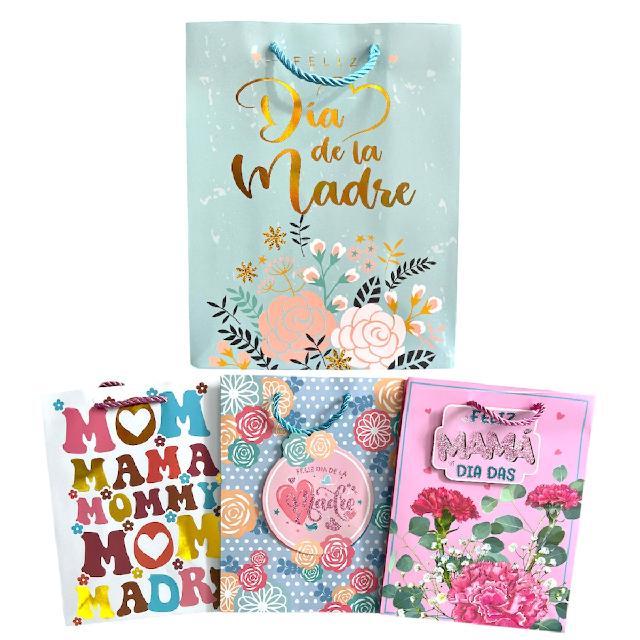 M D2462 BOLSA REGALO MAMÁ MEDIANA PAQ*12pzs 32x26x10cm