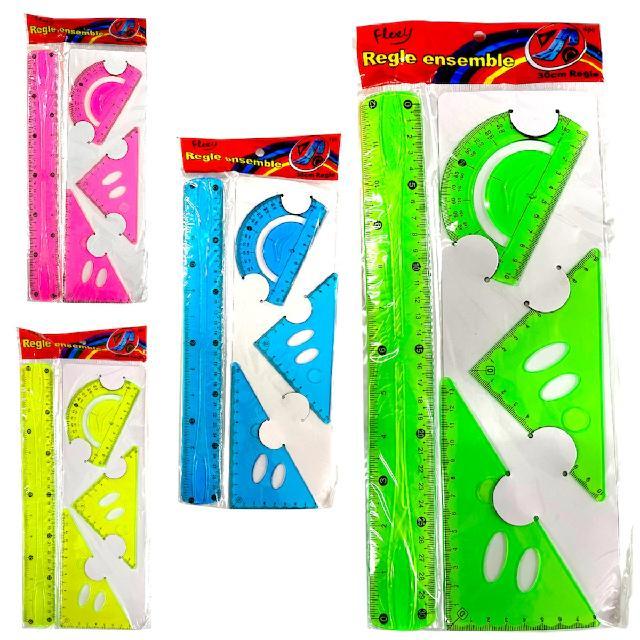 M B8909 JUEGO GEOMETRIA FLEXIBLE PAQ* 12PZS juego de 4pzs