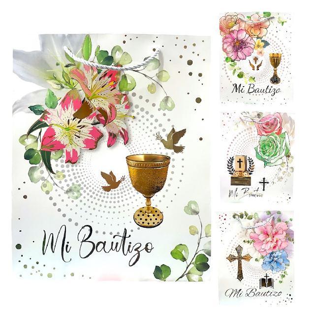 MA 26-15M BOLSA REGALO MI BAUTIZO PAQ* 12pzs MEDIANA 33x26x10cm