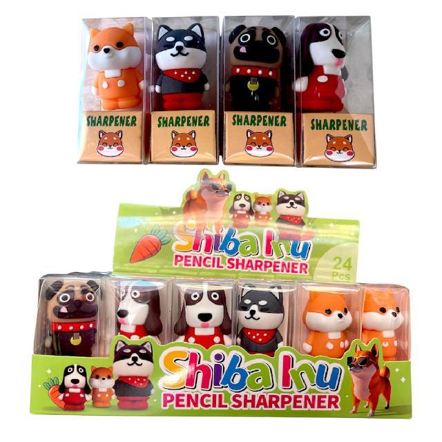 M B9037 SACAPUNTA C/GOMA MASCOTAS SHIBA 7.5X3.5CMS