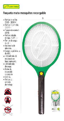LION 8806 RAQUETA MATA MOSQUITOS RECARGABLE