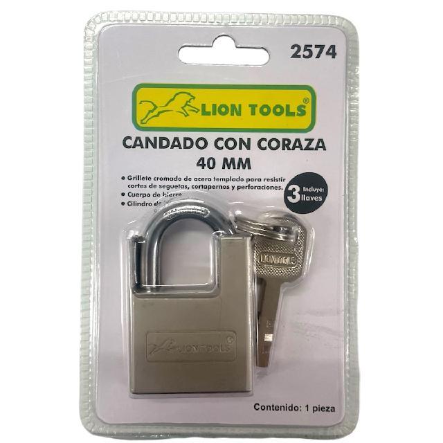 LION 2574 CANDADO HIERRO CON ABRAZADERA 40mm
