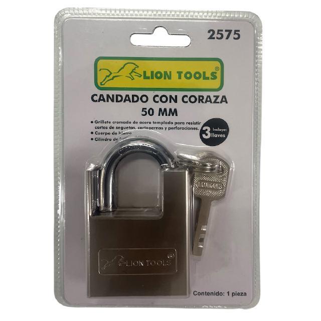 LION 2575 CANDADO HIERRO CON CORAZA 50mm